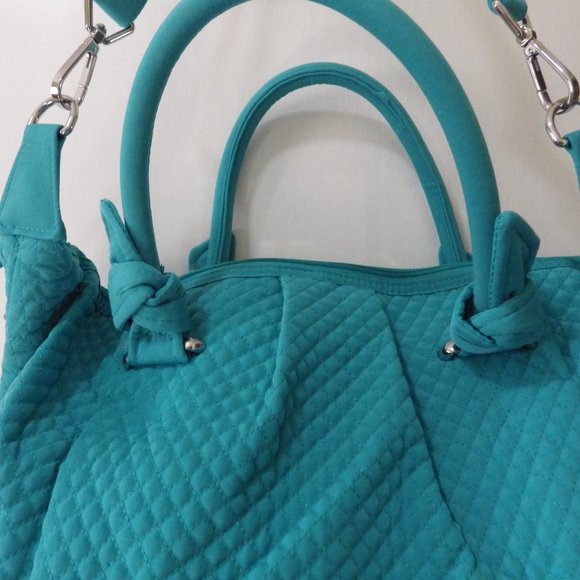 VERA BRADLEY Hadley On-the Go/Satchel Purse/ Microfiber/Shoulder Bag/ Teal Green - Picture 7 of 11